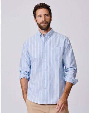aubi Aldridge Oxford Button Down Shirt - Blue