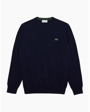 Lacoste Organic Cotton Crew Neck Knit - Blue