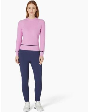 Callaway Apparel Crew Neck Ribbed Collar Long Sleeve Jumper - Pink