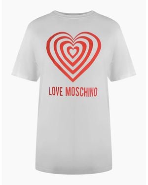 Love Moschino Hypno Heart Logo T-Shirt - Grey