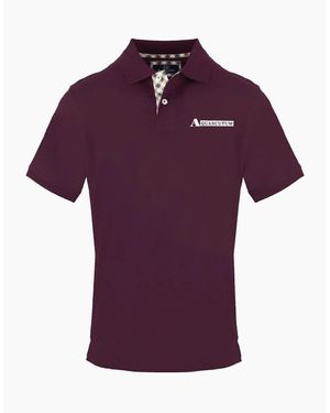 Aquascutum Collared Neck Short Sleeve Polo Shirt - Purple