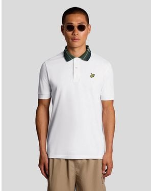 Lyle & Scott Tartan Collar Polo Shirt - White