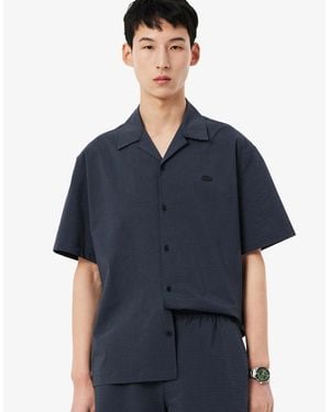 Lacoste Relaxed Fit Seersucker Shirt - Blue