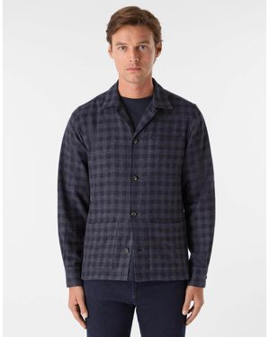 Oliver Sweeney Tramore Brushed Cotton Overshirt - Blue