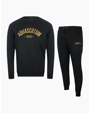 Aquascutum Old School Crewneck Tracksuit Trousers Set - Black