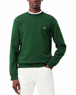 Lacoste Fleece Crew Neck Sweatshirt Knitted Jumper Long Sleeve Sweat Tops - Green