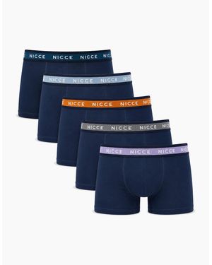 Nicce London Oridan 5Pk Boxer Shorts - Blue