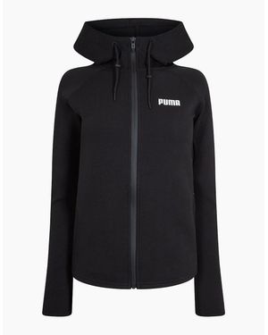 PUMA Hooded Ribbed Cuff Sweat Jacket - Black