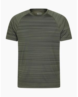 Mountain Warehouse Adult Stripe Isocool T-Shirt - Green