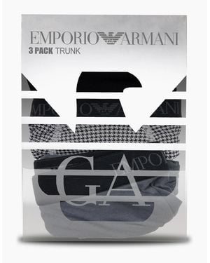 Emporio Armani 3 Pack Cotton Trunk/Pr - Grey