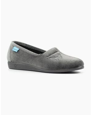 Lunar Butterfly Slippers - Grey