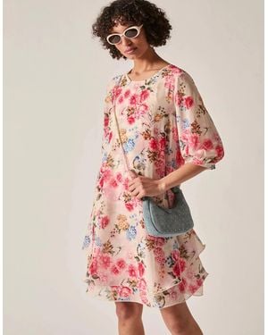 James Lakeland Flower Print Wave Hem Dress - Red