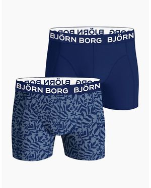 Björn Borg 2-Pack Fern Leaf Bamboo Boxer Briefs - Blue