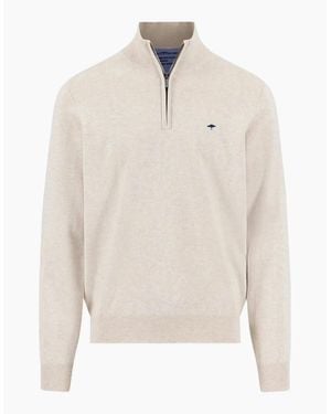 Fynch-Hatton Fynch-Hatton Troyer Half Zip Knitwear New Off - White