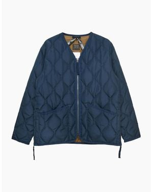 Taion Military V Neck Ripstop Down Jacket - Blue