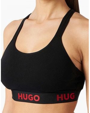 BOSS Sporty Logo Padded Bralette - Black