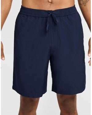 Nike Form 9 Inch Solid Patterned Athletic Shorts - Blue