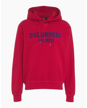 DSquared² Milano Logo Cool Fit Hoodie - Red