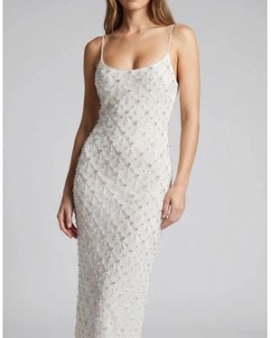 Oceanus Calliope Luxury Crystal Maxi Party Dress - Grey