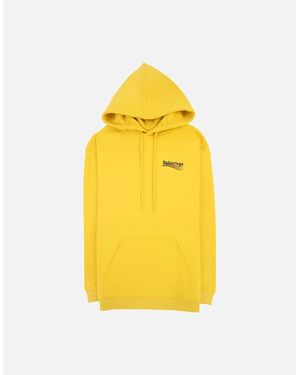 Balenciaga Political Campaign Embroidery Hoodie - Yellow