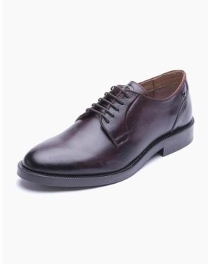 Base London London Luca Leather Washed Derby Shoes - Blue