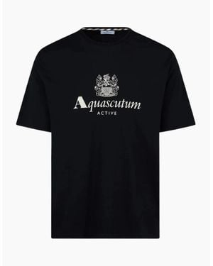 Aquascutum Active Big Logo T-Shirt - Black