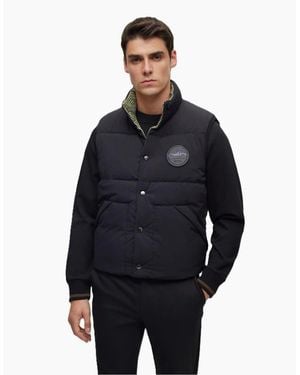 BOSS Solid Patterned Regular Fit Gilet - Blue