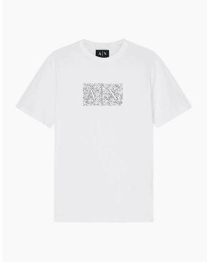 ARMANI EXCHANGE Slim Fit Outline Logo T-Shirt - White