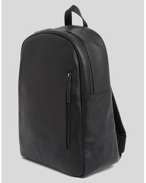 Lyle & Scott Leather Backpack - Black
