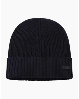 BOSS Fati Virgin Wool Beanie - Blue