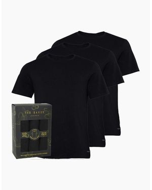 Ted Baker Cotton Stretch 3-Pack Crew-Neck T-Shirts - Black