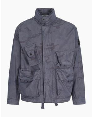 Stone Island Faded Camo S00E9 Jacket - Blue