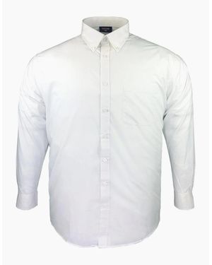 Espionage Button Down Collar Big & Tall Long Sleeve Shirt - White