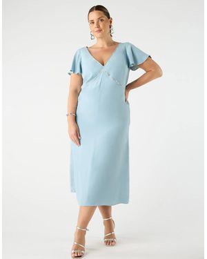 Live Unlimited London Embellished Slip Dress - Blue