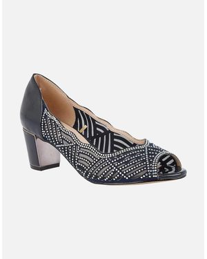 Lotus Immy Peep Toe Court Shoes - Blue