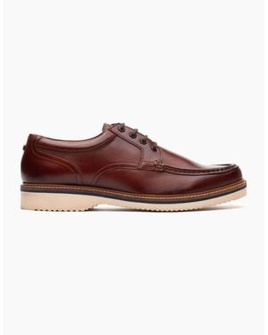 Base London London Langdon Leather Tan Boat Shoes - Red