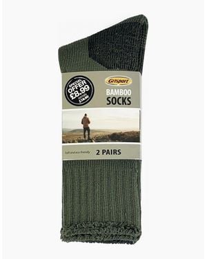 Grisport Bamboo 2 Pack Socks - Green