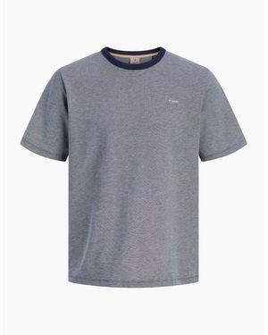 Jack & Jones Jprblualvs Ss Tee Ln Maritime Melange - Blue