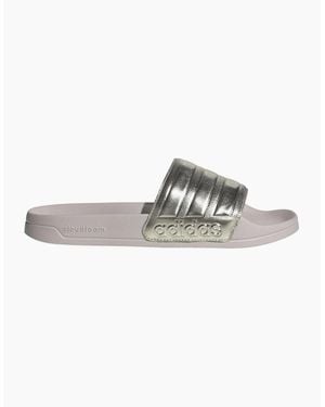 adidas Adilette Slides With Three Stripes - Metallic