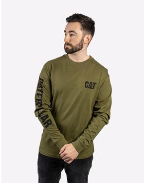 Caterpillar Trademark Banner Long Sleeve T-Shirt Chive - Green