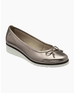 Lotus Fernanda Low Wedge Ballerina Court Shoes - White