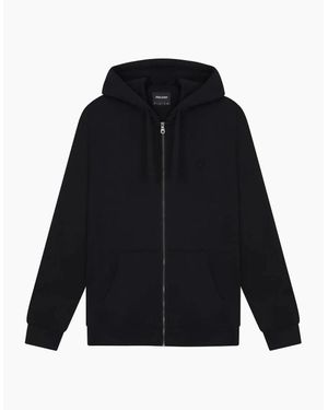 Lyle & Scott Lyle & Scott Tonal Eagle Jet Zip Through Hoodie - Black