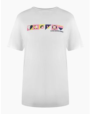 Love Moschino Colourblock Logo T-Shirt - White