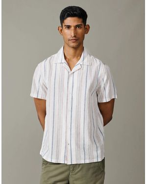 aubi Abbey Cuban Collar Short Sleeved Shirt - Grey