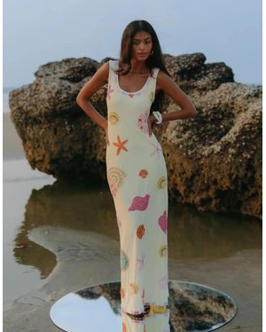 Oceanus New York Bold Strapped Maxi Dress - Green