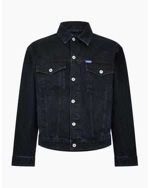 BOSS Regular Fit Collared Neck Shirt Collar Long Sleeve Top - Blue