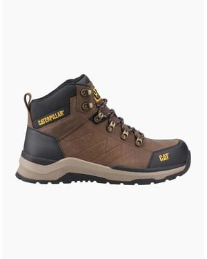 Caterpillar Inductor Leather Mid Cut Safety Boots - Brown