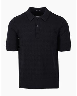Fred Perry Pointelle Knitted Shirt - Black