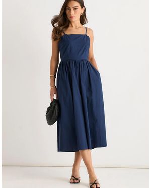 Gini London Wide Leg Strappy Jumpsuit - Blue