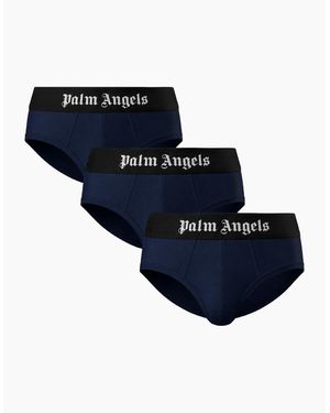 Palm Angels Tri-Pack Briefs - Blue
